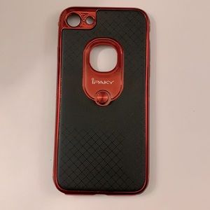 The size is 5 inches and a half. The colors are black and red.